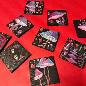 Mini Wonderland Art – Hand-Painted Alice-Inspired Mini Canvases | Choose from 9
